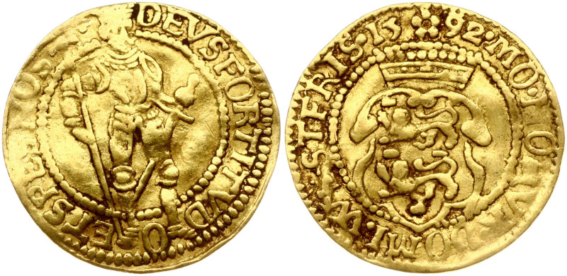 Netherlands, West Friesland. Ducat 1592. Gold 3.43 g. KM-8, Fr. 291.