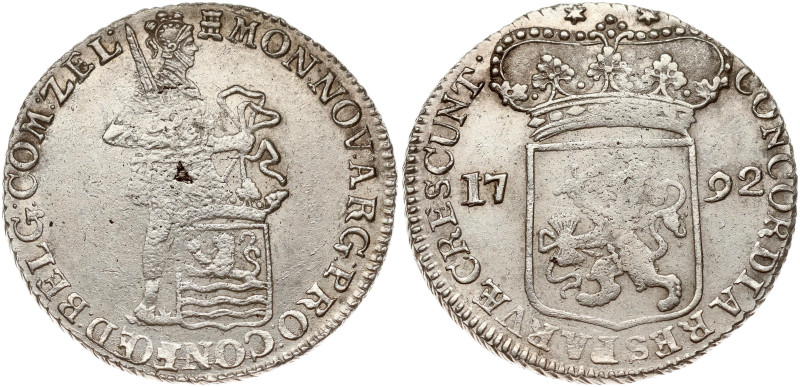 Netherlands. Zeeland. Silver Ducat 1792. Silver 27.58 g. KM 52.4. Slight surface...