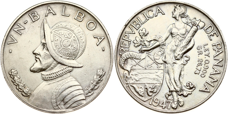 Panama. Balboa 1947. Silver 26.72 g. KM 13.