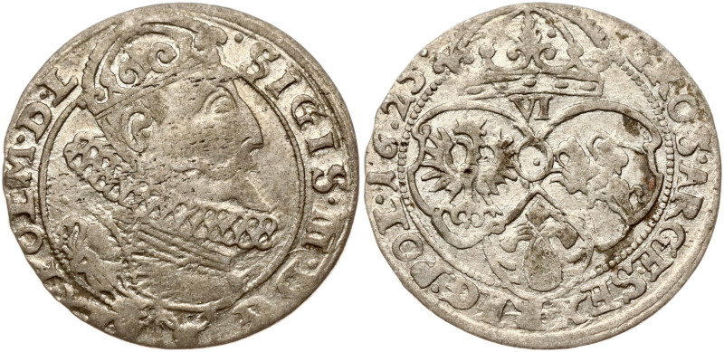 Poland. Zygmunt III Waza (1587–1632). Szostak 1625, Krakow. (Av: .SIGIS.III.D:G-...