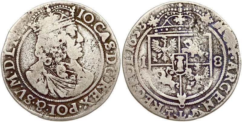 Poland. Jan II Kazimierz Waza (1649–1668). Ort 1658 TLB, Krakow. Silver 5.72 g. ...