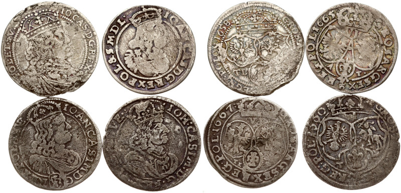 Poland. Jan II Kazimierz Waza (1649–1668). Szostak 1658 - 1667. Silver, total we...