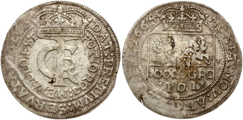 Poland. Jan II Kazimierz Waza (1649–1668). Tymf 1664 AT. Silver 5.87 g. Kop. 178...