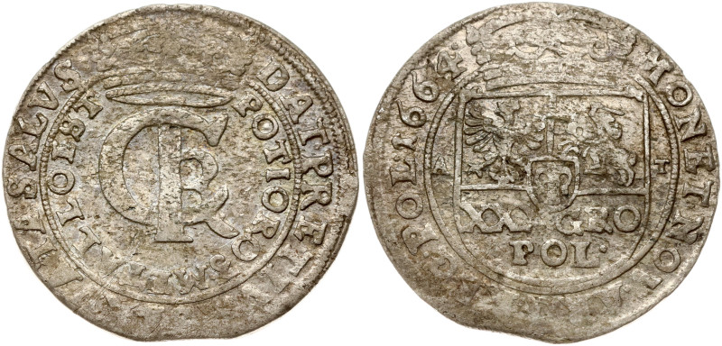 Poland. Jan II Kazimierz Waza (1649–1668). Tymf 1664 AT. Silver 6.27 g. Kop. 178...