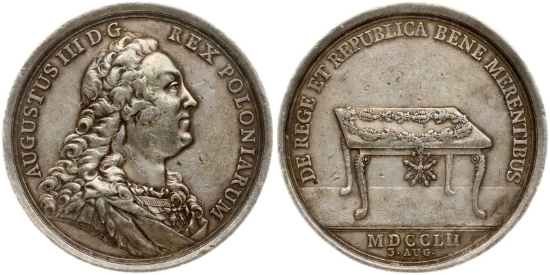 Poland. August III (1733-1763). Medal 1752 on the annual celebration of the Orde...