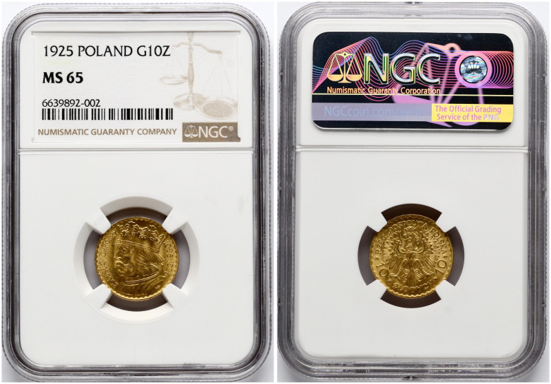 Poland. 10 Zlotych 1925 Boleslaw Chrobry. Gold. Y 32, ParM 125, Fr 116, Kop. 297...