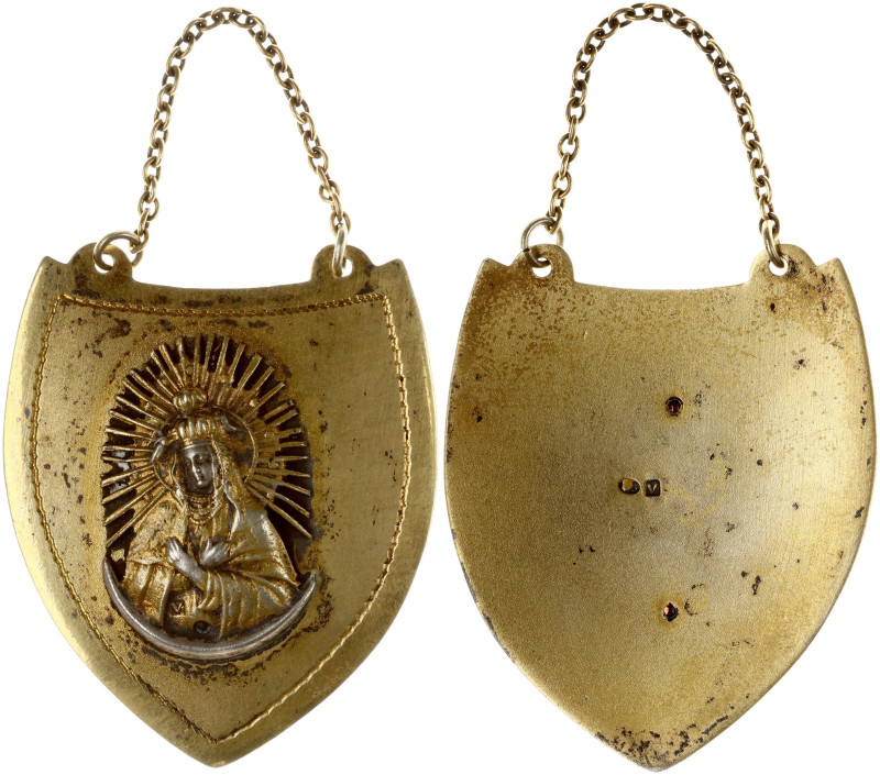Poland. Ryngraf Our Lady of Dawn. Silver gilding, 43x35 mm, 8.64 g.