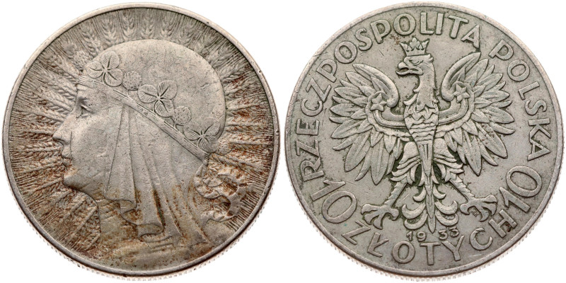 Poland. 10 Zlotych 1933 MW, Warsaw. Silver 21.70 g. Y 22.