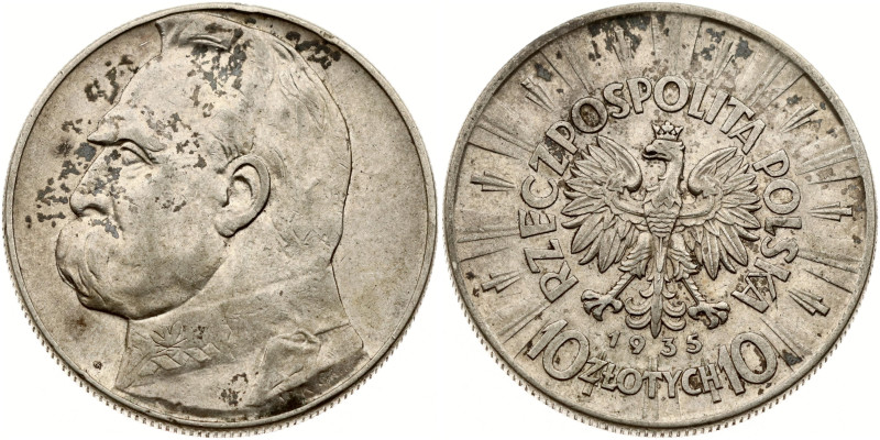 Poland. 10 Zlotych 1935 Pilsudski. Silver 21.87 g. Y 29.