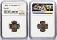 San Marino 50 Centesimi 1898 R NGC MS 62