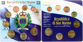 San Marino 1 Euro Cent - 2 Euro 2004-2010 Set Lot of 8 coins