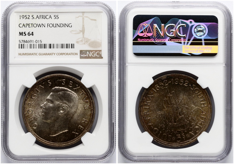 South Africa. George VI (1936-1952). 5 Shillings 1952 Cape Town Anniversary. 300...