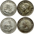 South Africa 5 Shillings 1952 & 50 Cents 1964 Lot of 2 coins