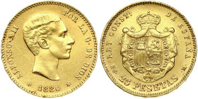 Spain 25 Pesetas 1880 MS-M