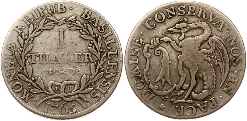 Switzerland, Basel. Taler 1765. Silver 22.92 g. KM 169.