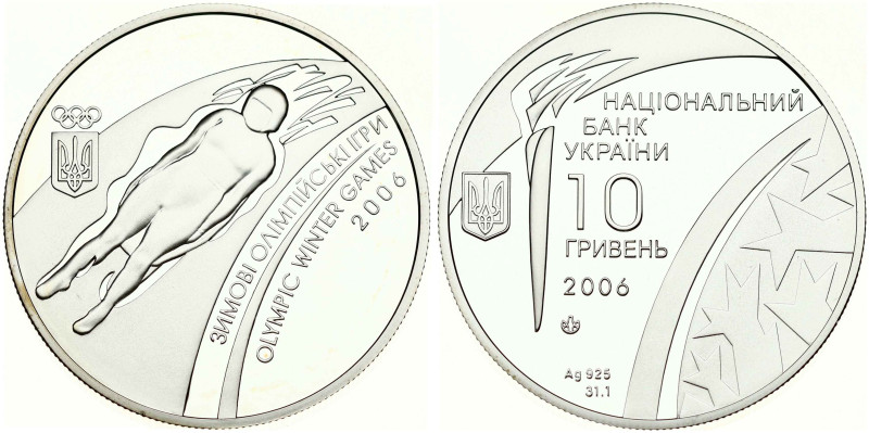 Ukraine. 10 Hryven 2006 Winter Olympics Turin. Silver .925, 33.82 g. KM-427.