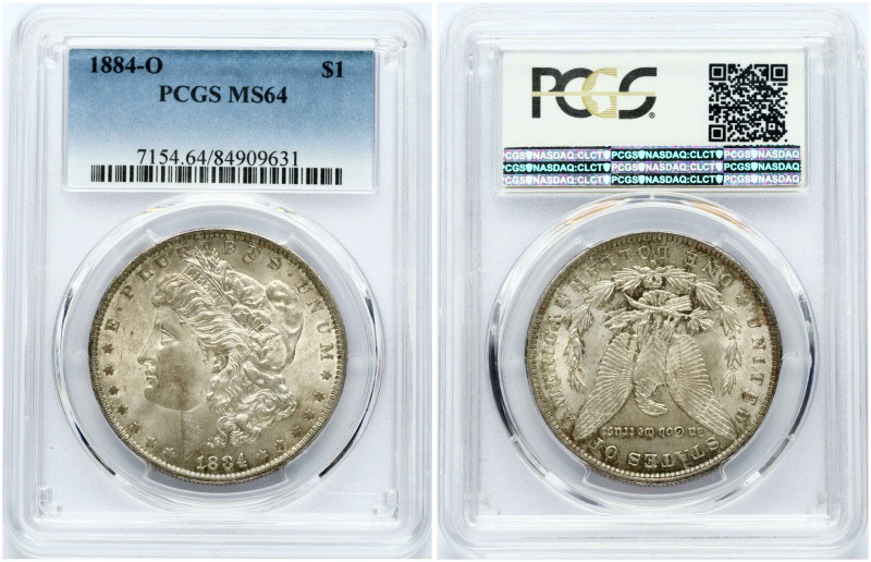 USA. Morgan Dollar 1884 O, New Orleans. Silver. KM 110. PCGS MS 64