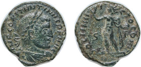 Rome Roman Empire 313 - 314 AE Nummus - Constantinus I (IMP CONSTANTINVS AVG / SOLI INVICTO COMITI, S/F, PLN) Bronze Londinium Mint 3.04g VF RIC VII 1...