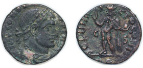 Rome Roman Empire 315-316 Nummus - Constantinus I (SOLI INVICTO COMITI; C | S; Rome) Bronze Rome Mint 3.4g VF RIC VII 40