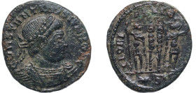 Rome Roman Empire 317-337 Nummus - Constantinus II (GLORIA EXERCITVS; one standard; Siscia) Bronze Siscia Mint 2.11g VF RIC VII 262