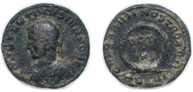 Rome Roman Empire 320-321 Nummus - Constantinus II (CAESARVM NOSTRORVM VOT X; Thessalonica) Bronze Thessalonica, Macedonia Mint 2.94g VF RIC VII 122