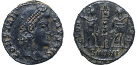 Rome Roman Empire 337 - 347 AE Nummus - Constantius II (GLORIA EXERCITVS; Antioch) Bronze Antioch Mint 2.05g VF RIC VIII 56 OCRE ric.8.anch.56