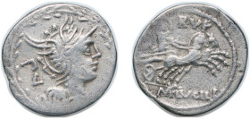 Rome Roman Republic (ancient) 101 BC AR Denarius (M. Lucilius Rufus; M•LVCILI RVF) Silver Rome Mint 3.04g VF RRC 324/1 CRR 599 RBW 1180