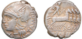 Rome Roman Republic (ancient) 137 BC AR Denarius (Baebia: Marcus Baebius Tampilus; TAMPIL / M•BAEBI•Q•F ROMA) Silver Rome Mint 3.81g VF RRC 236/1 CRR ...