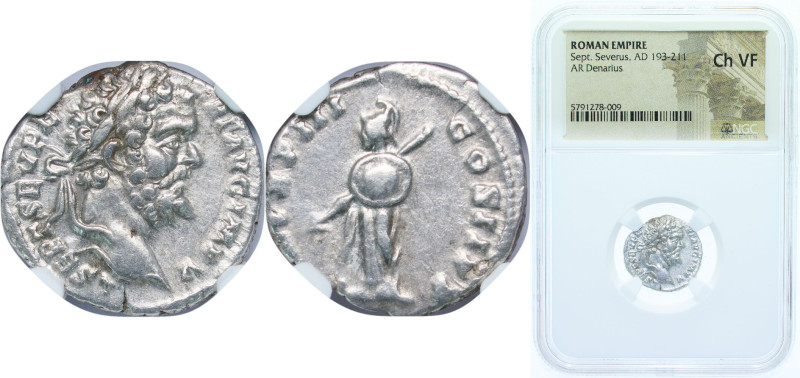 Rome Roman Empire 194 - 195 AR Denarius - Septimius Severus (P M TR P III COS II...