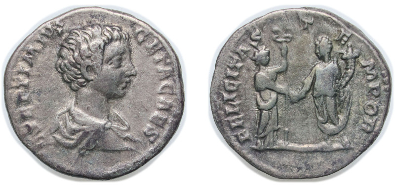 Rome Roman Empire 198 - 200 AR Denarius - Geta (FELICITAS TEMPOR; Felicitas) Sil...