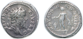 Rome Roman Empire 206 AR Denarius - Septimius Severus (P M TR P XIIII COS III P P; Genius) Silver Rome Mint 3.14g VF RIC IV.1 201 OCRE ric.4.ss.201