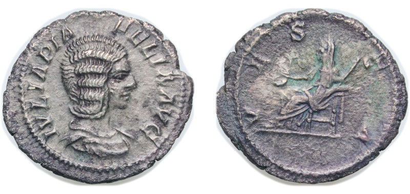 Rome Roman Empire 211 - 217 AR Denarius - Julia Domna (VESTA; Vesta) Silver Rome...