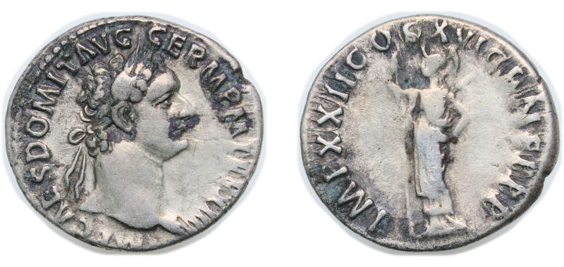 Rome Roman Empire 93 - 94 AR Denarius - Domitian (IMP XXII COS XVI CENS P P P; M...