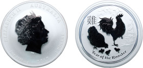 Australia Commonwealth 2017 P 1 Dollar - Elizabeth II (4th Portrait - Year of the Rooster - Silver Bullion Coin) Silver (.999) Perth Mint (300000) 31....