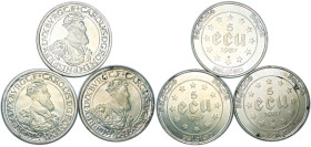 Belgium Kingdom 1987 5 ECU - Baudouin I (Treaties of Rome, 3 Lots weight for all 68.45gr) Silver (.833) Brussels Mint (985000) BU KM 166 LA ECM-1 Schö...