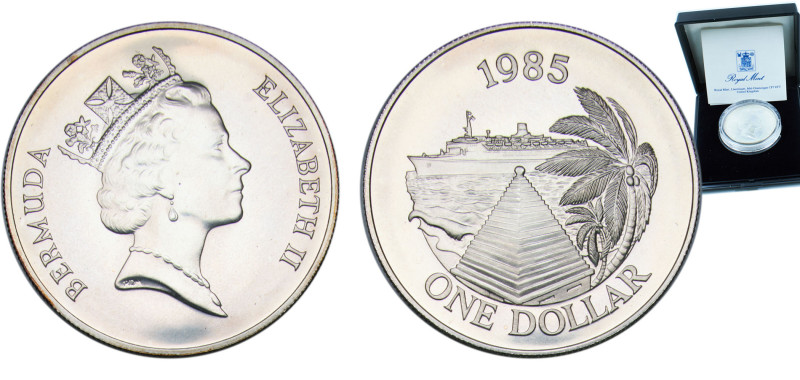 Bermuda British Overseas Territory 1985 1 Dollar - Elizabeth II (Cruise Ship Tou...