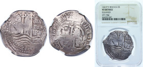 Bolivia Spanish colony 1661 P E 8 Reales - Philip IV Silver (.931) Potosi Mint 27.1g NGC VF Cleaned KM 21