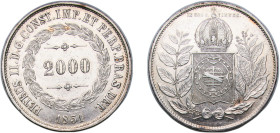 Brazil Empire 1851 2000 Réis - Pedro II Silver (.917) (256192) 25.46g XF KM 462 Bentes 589