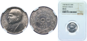 Brazil Republic of the United States of Brazil 1938 400 Réis Copper-nickel (10620000) 5.5g NGC MS 65 KM 547