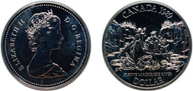 Canada Commonwealth 1989 1 Dollar - Elizabeth II (MacKenzie River) Silver (.500) Ottawa Mint (110650) 23.51g PF Ch RC-826 Ch RC-827 KM 168