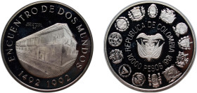 Colombia Republic 1991 10 000 Pesos (Santa Fe - Bogotá Mint) Silver (.925) (70000) 27.31g PF KM 284 Hernández 665