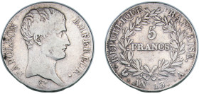 France First Republic AN 13 (1804) A 5 Francs - Napoleon I Silver (.900) Paris Mint (5118919) 25g VF F 303 Gad 580 KM 662