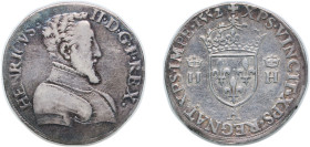 France Kingdom 1552 A Teston - Henry II Silver Paris Mint (202878) 9.57g VF Dy royales 983
