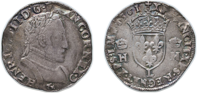 France Kingdom 1561 L Teston - Charles IX (Struck with the Name of Henry II) Sil...