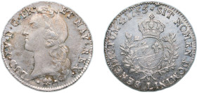 France Kingdom 1765 L 1 Écu - Louis XV Silver (.917) Bayonne Mint 29.35g UNC Dy royales 1680 GadR 322 Dav ECT 1331 KM 512 Ciani 2122 KM 512.12