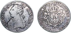 France Kingdom 1783 L 1 Écu - Louis XVI Silver (.917) Bayonne Mint (963000) 28.62g VF Dy royales 1708 GadR 356 KM 564 Ciani 2187