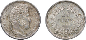France Kingdom 1846 A 25 Centimes - Louis-Philippe Silver (.900) Paris Mint (1748130) 1.25g AU KM 755.1