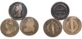 France 18th Century Copper Coinage (3 Lots) VF