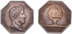 France Kingdom ND Jeton - Louis-Philippe I (Notaires de Paris) Silver 18.5g AU