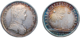 France Kingdom 1726 Jeton - Marie Lesczinska Maison de la Reine Silver 7.09g XF Feu F.13312